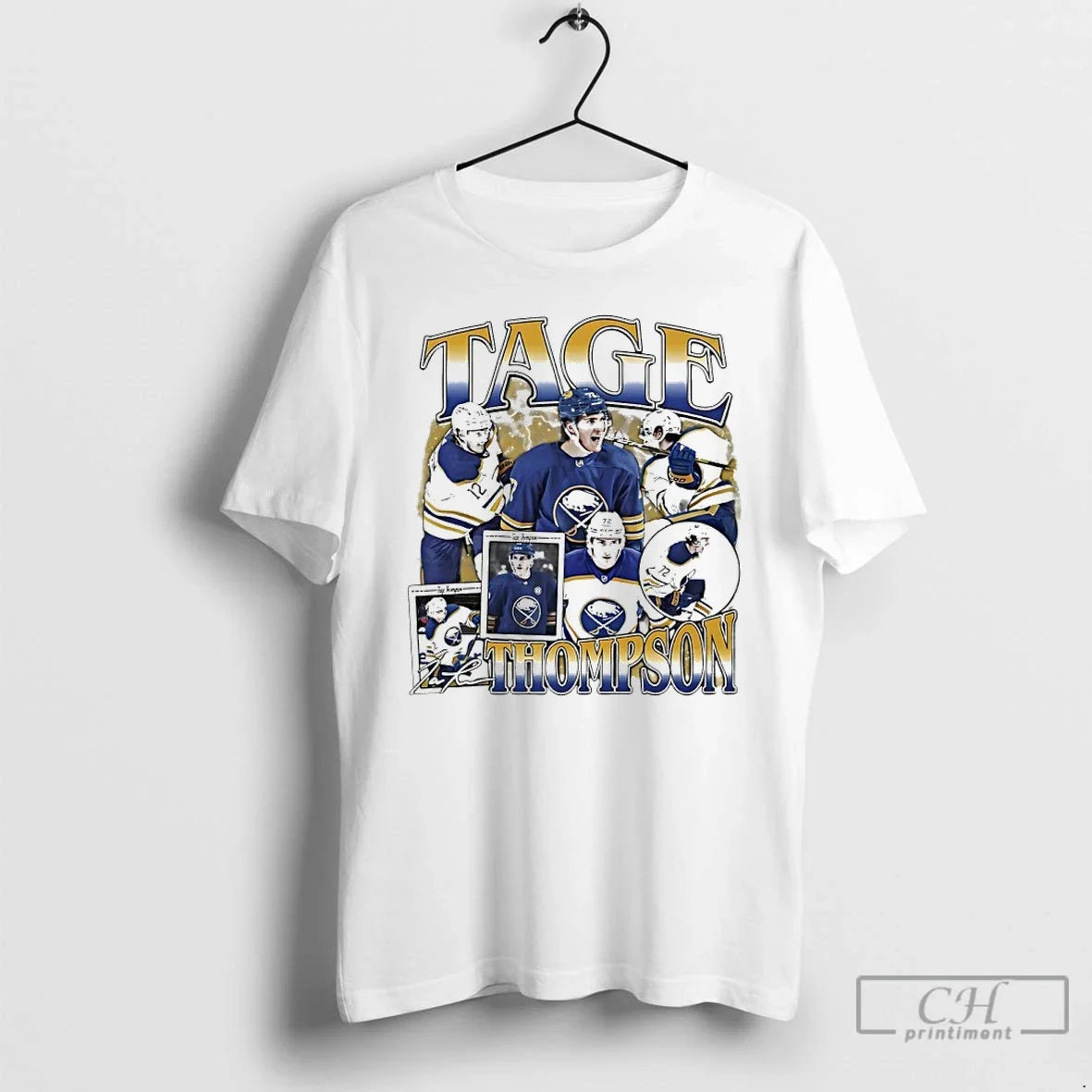 Premium Tage Thompson Buffalo Sabres Collage Signature 90s Bootleg Unisex T-shirt, Sweatshirt, Hoodie, Long Sleeve Tee - T-Shirt, Sweatshirt, Hoodie
