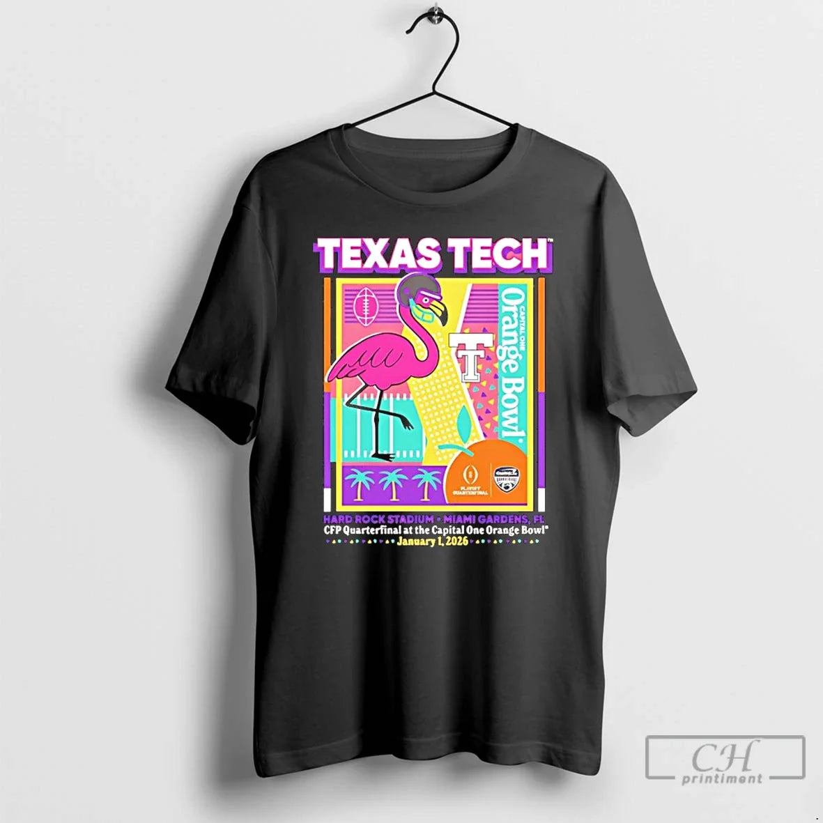 Premium Texas Tech Red Raiders Cfp 2025 Orange Bowl Postseason Graphic - T-Shirt, Sweatshirt, Hoodie