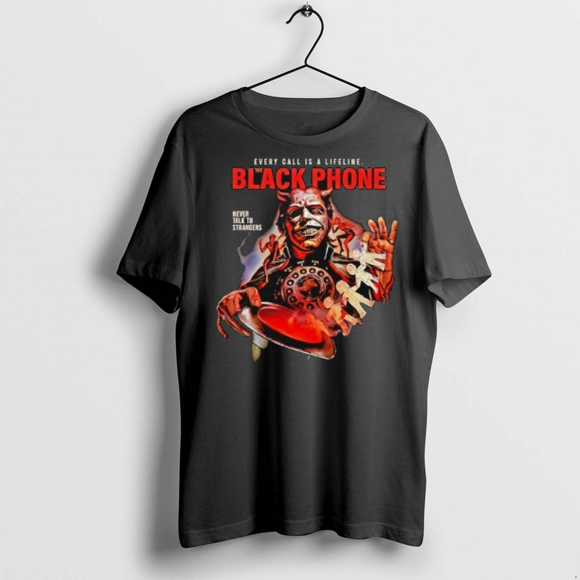 Premium The Black Phone The Movie Every Call Is A Lifeline Never Talk To Strangers Unisex T-shirt, Sweatshirt, Hoodie, Long Sleeve Tee - T-Shirt, Sweatshirt, Hoodie