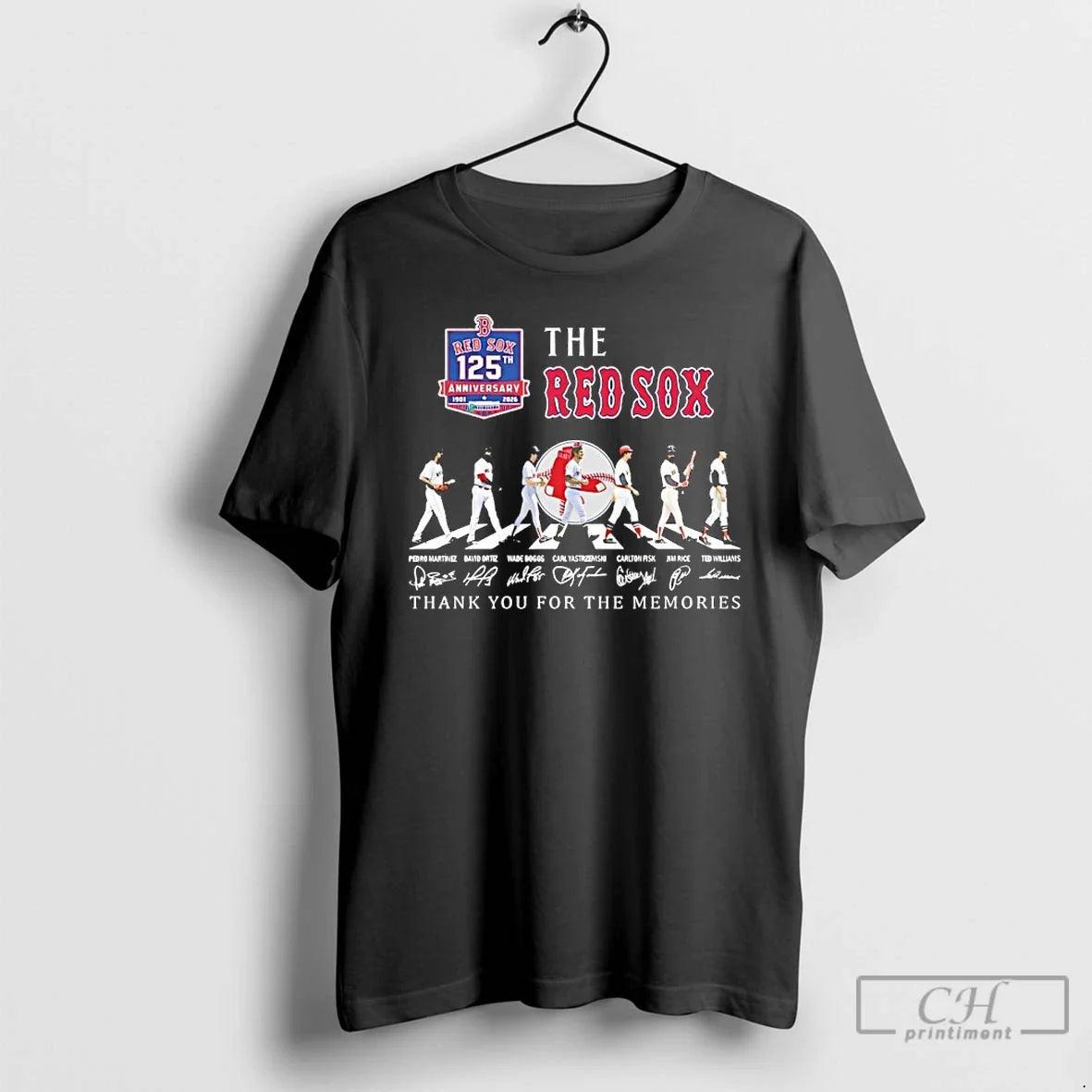Premium The Boston Red Sox Players Walking Abbey Road 125th Anniversary Thank You For The - T-Shirt, Sweatshirt, Hoodie