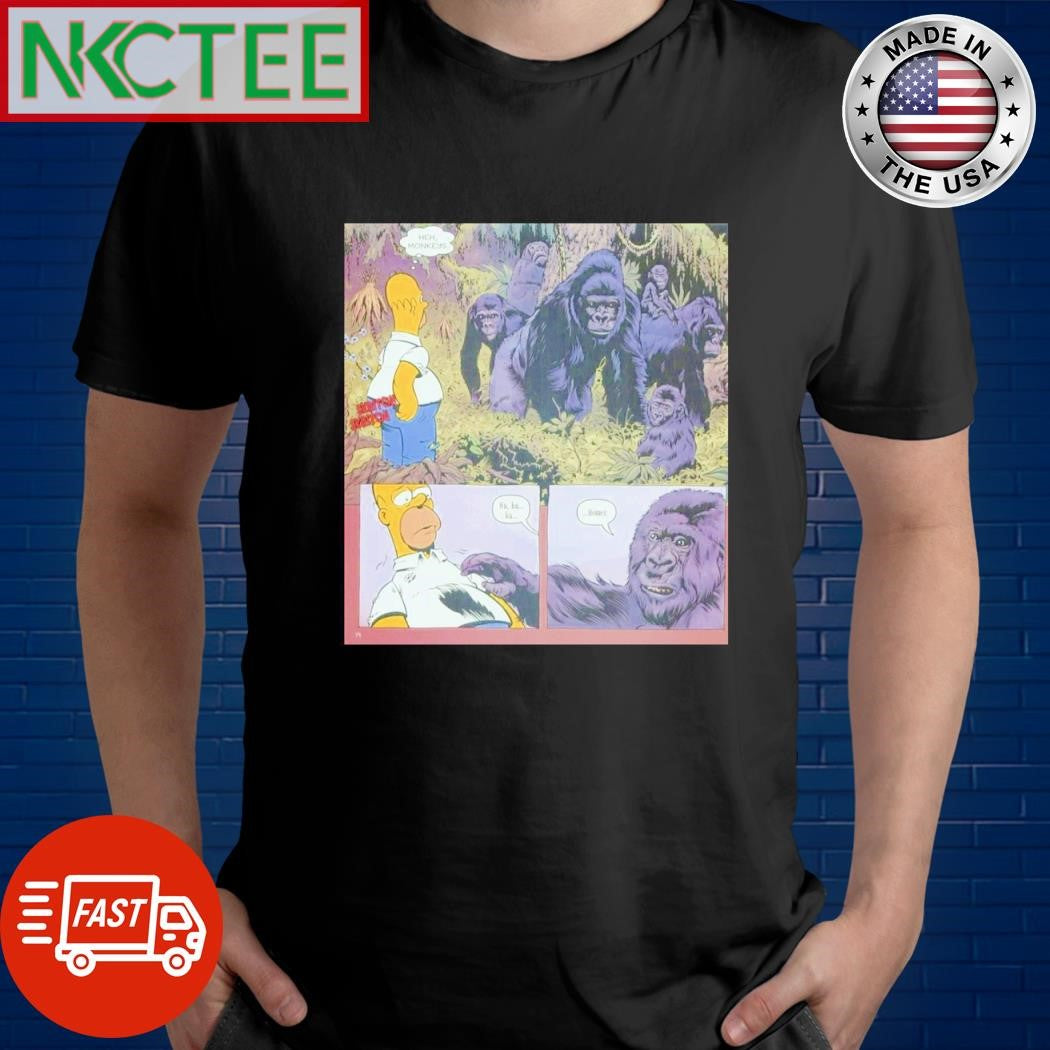 Premium The Simpson Hey Monkeys shirt Unisex T-shirt, Sweatshirt, Hoodie, Long Sleeve Tee - T-Shirt, Sweatshirt, Hoodie