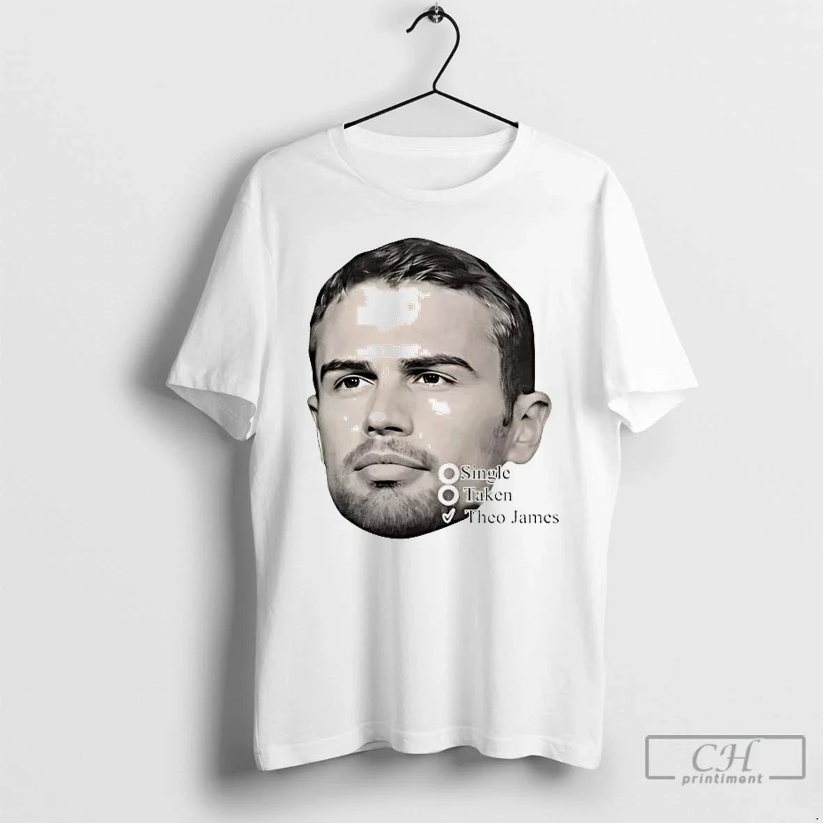 Premium Theo James Single Taken Big Head - T-Shirt, Sweatshirt, Hoodie