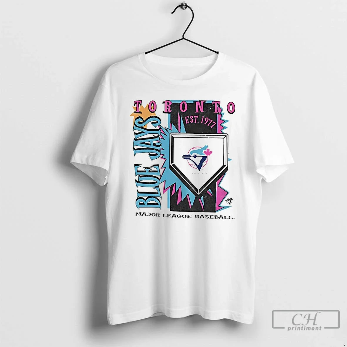 Premium Toronto Blue Jays 1977 Mlb Cooperstown Neon Field Shock Unisex T-shirt, Sweatshirt, Hoodie, Long Sleeve Tee - T-Shirt, Sweatshirt, Hoodie