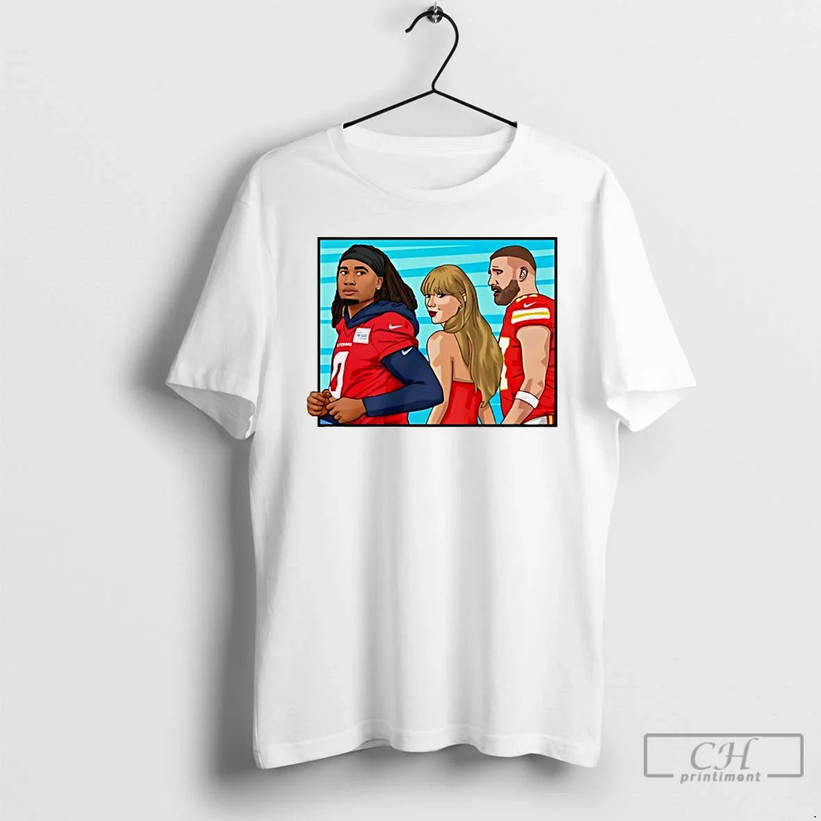 Premium Travis And Taylor Glanced Back And Forth At Cj Stroud Texans T Shirts Sweater - T-Shirt, Sweatshirt, Hoodie