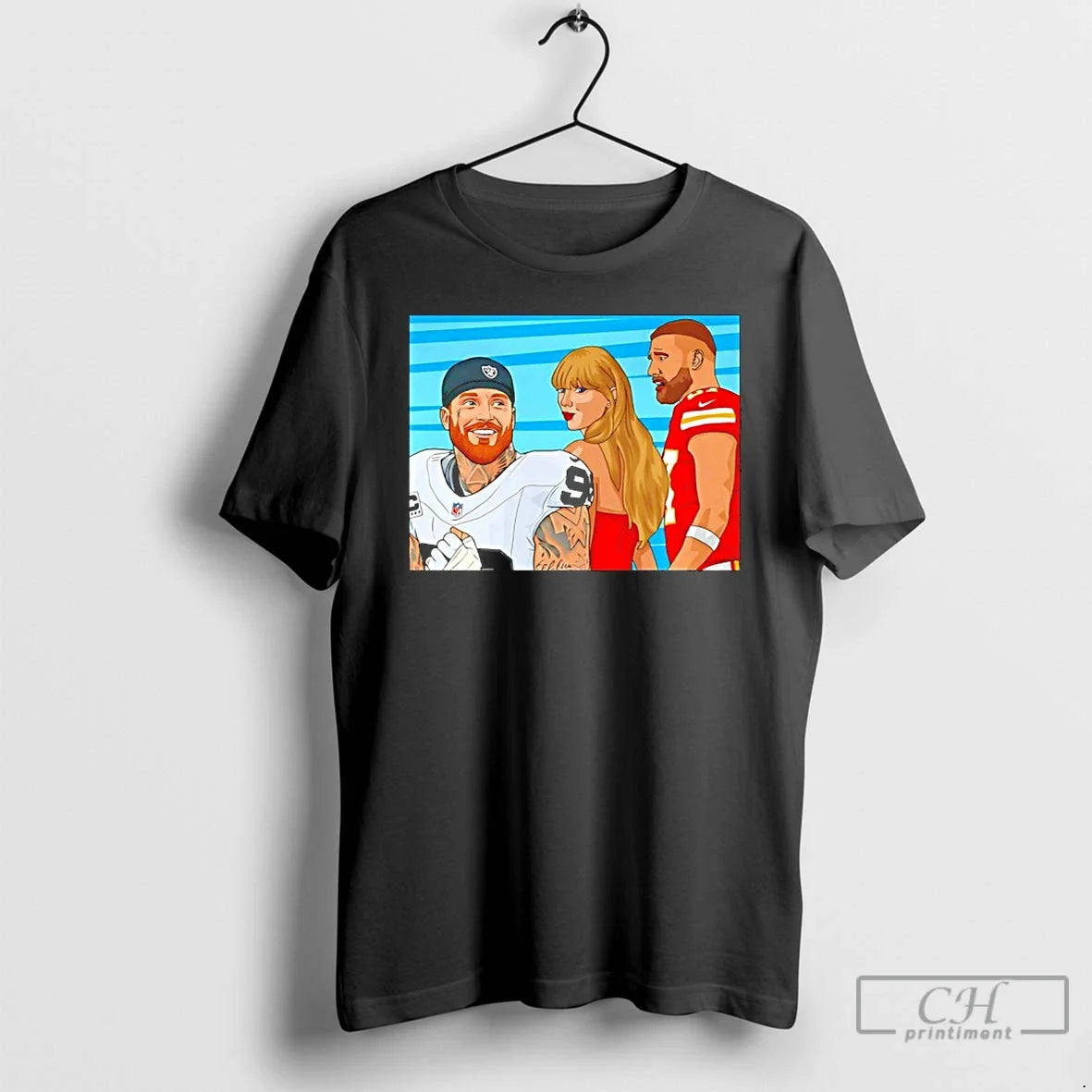 Premium Travis And Taylor Glanced Back And Forth At Maxx Crosby Raiders T Shirts Sweater - T-Shirt, Sweatshirt, Hoodie
