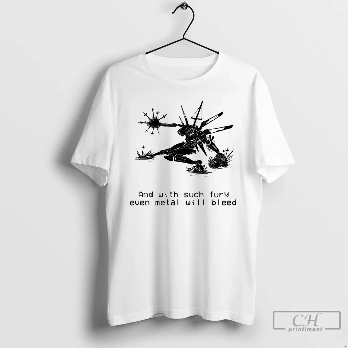 Premium Ultrakill And With Such Fury Even Metal Will Bleed Unisex T-shirt, Sweatshirt, Hoodie, Long Sleeve Tee - T-Shirt, Sweatshirt, Hoodie