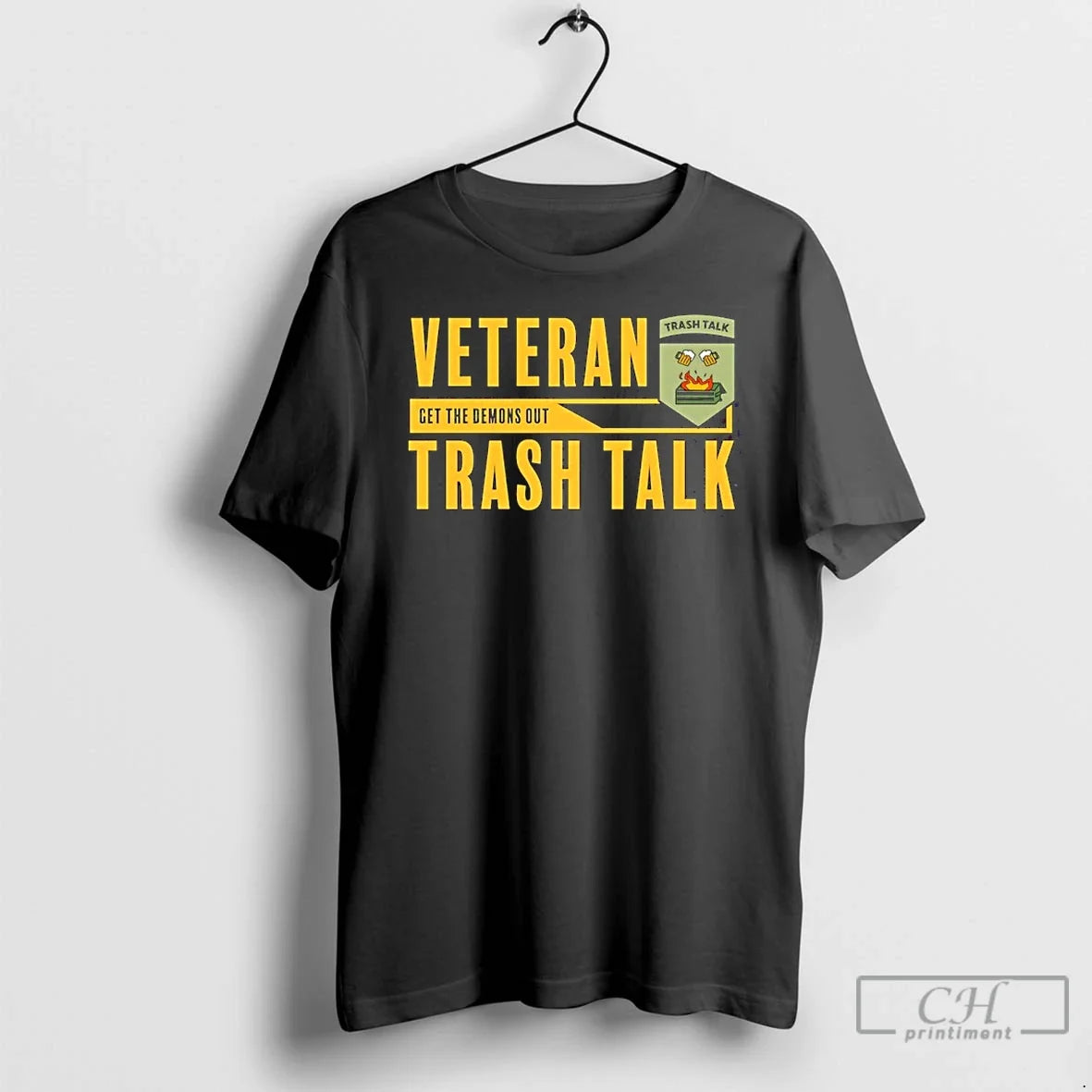 Premium Veteran Get The Demons Out Trash Talk - T-Shirt, Sweatshirt, Hoodie