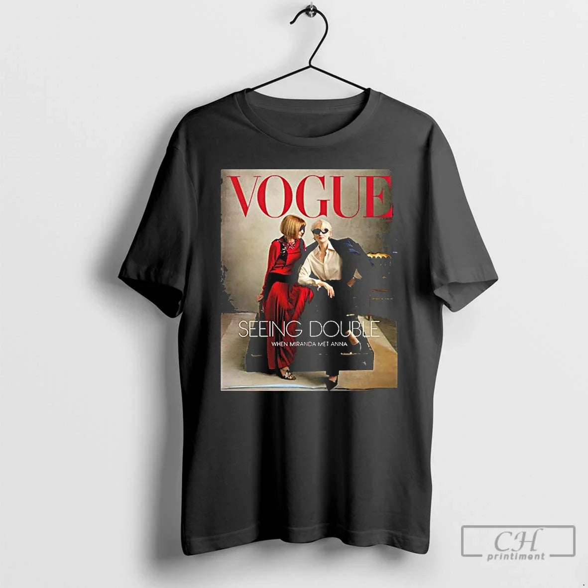 Premium Vogue Magazine 2026 Seeing Double When Miranda Met Anna Unisex T-shirt, Sweatshirt, Hoodie, Long Sleeve Tee - T-Shirt, Sweatshirt, Hoodie