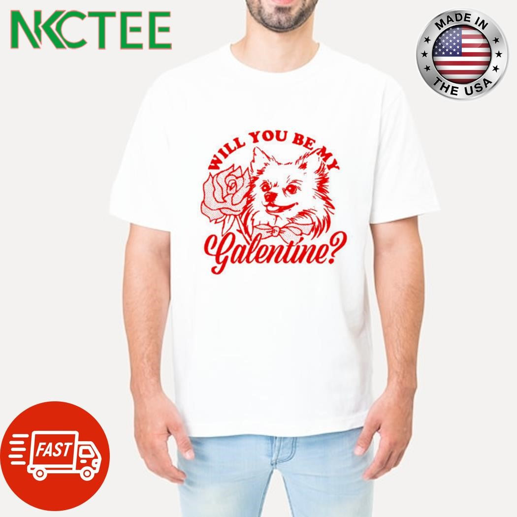 Premium Wiill You Be My Galentine dog shirt Unisex T-shirt, Sweatshirt, Hoodie, Long Sleeve Tee - T-Shirt, Sweatshirt, Hoodie