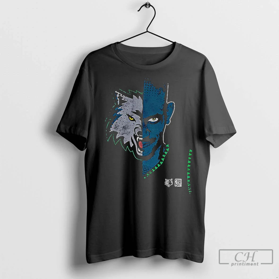 Premium Wolf X Kevin Garnett Face Off Minnesota Timberwolves Basketball Nba Unisex T-shirt, Sweatshirt, Hoodie, Long Sleeve Tee - T-Shirt, Sweatshirt, Hoodie