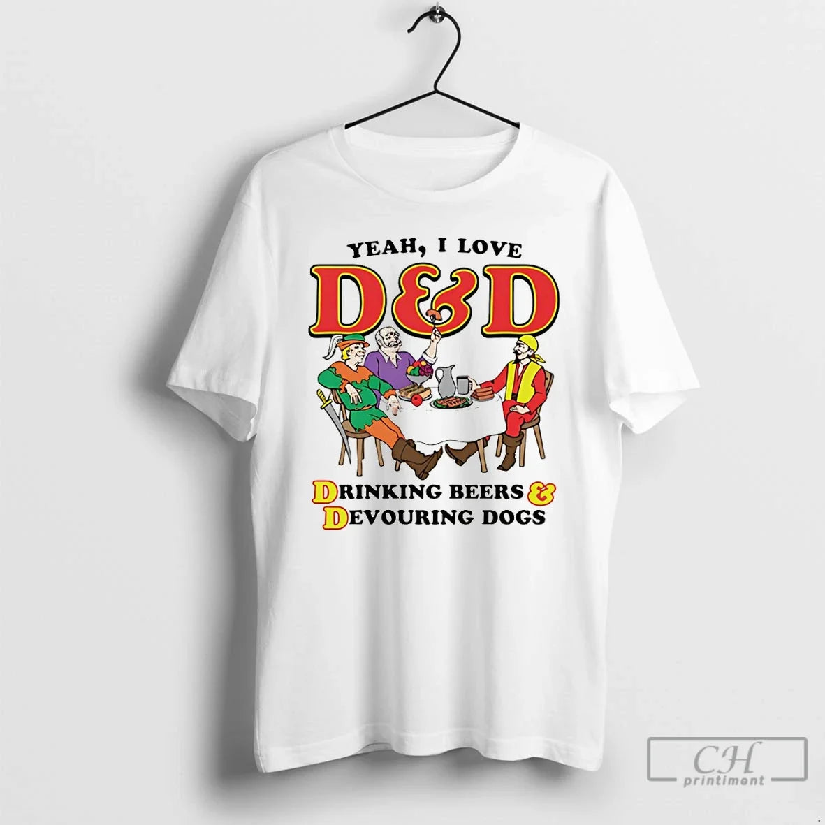 Premium Yeah I Love D And D Drinking Beers And Devouring Dogs T Shirts Sweater Unisex T-shirt, Sweatshirt, Hoodie, Long Sleeve Tee - T-Shirt, Sweatshirt, Hoodie