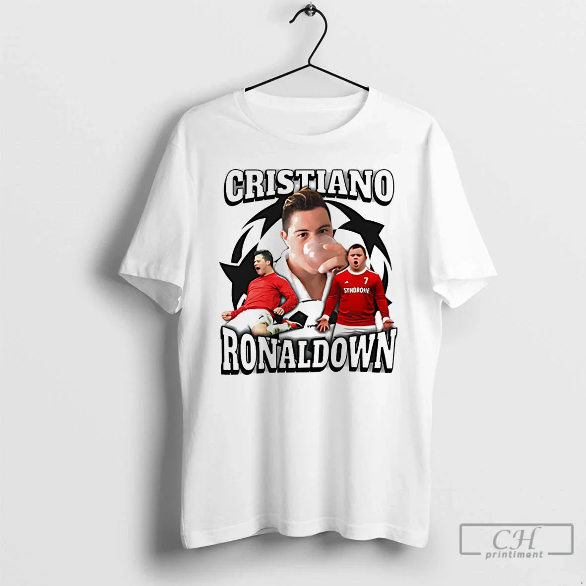 Premium Cristiano Ronaldown Cristiano Ronaldo Down Syndrome - T-Shirt, Sweatshirt, Hoodie