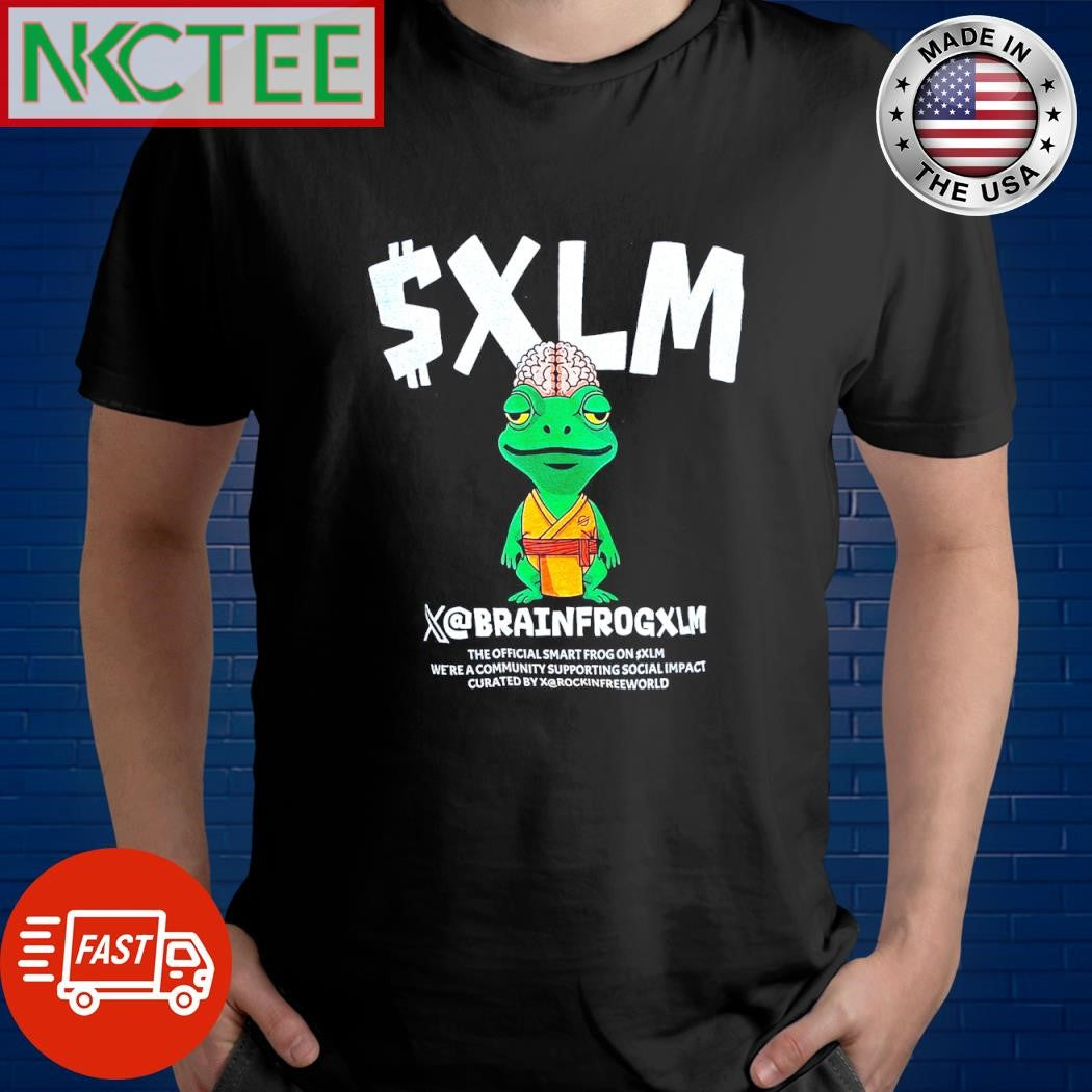 Premium $xlm The Official Smart Frog On $xlm We’re A Community Supporting Social Impact Curated By Xarockinfreeworld shirt - T-Shirt, Sweatshirt, Hoodie