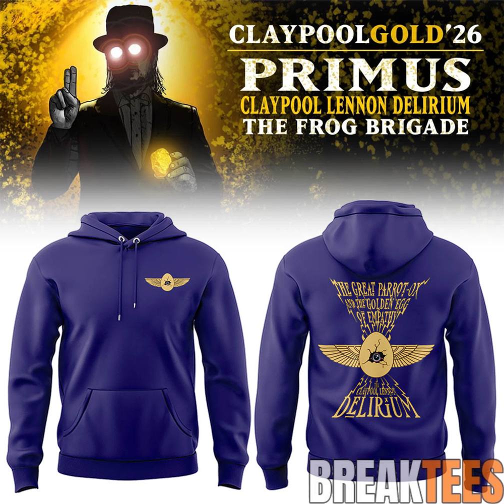Primus Claypool Gold Tour 2026 Frog Brigade Hoodie Unisex T-shirt, Sweatshirt, Hoodie, Long Sleeve Tee - T-Shirt, Sweatshirt, Hoodie