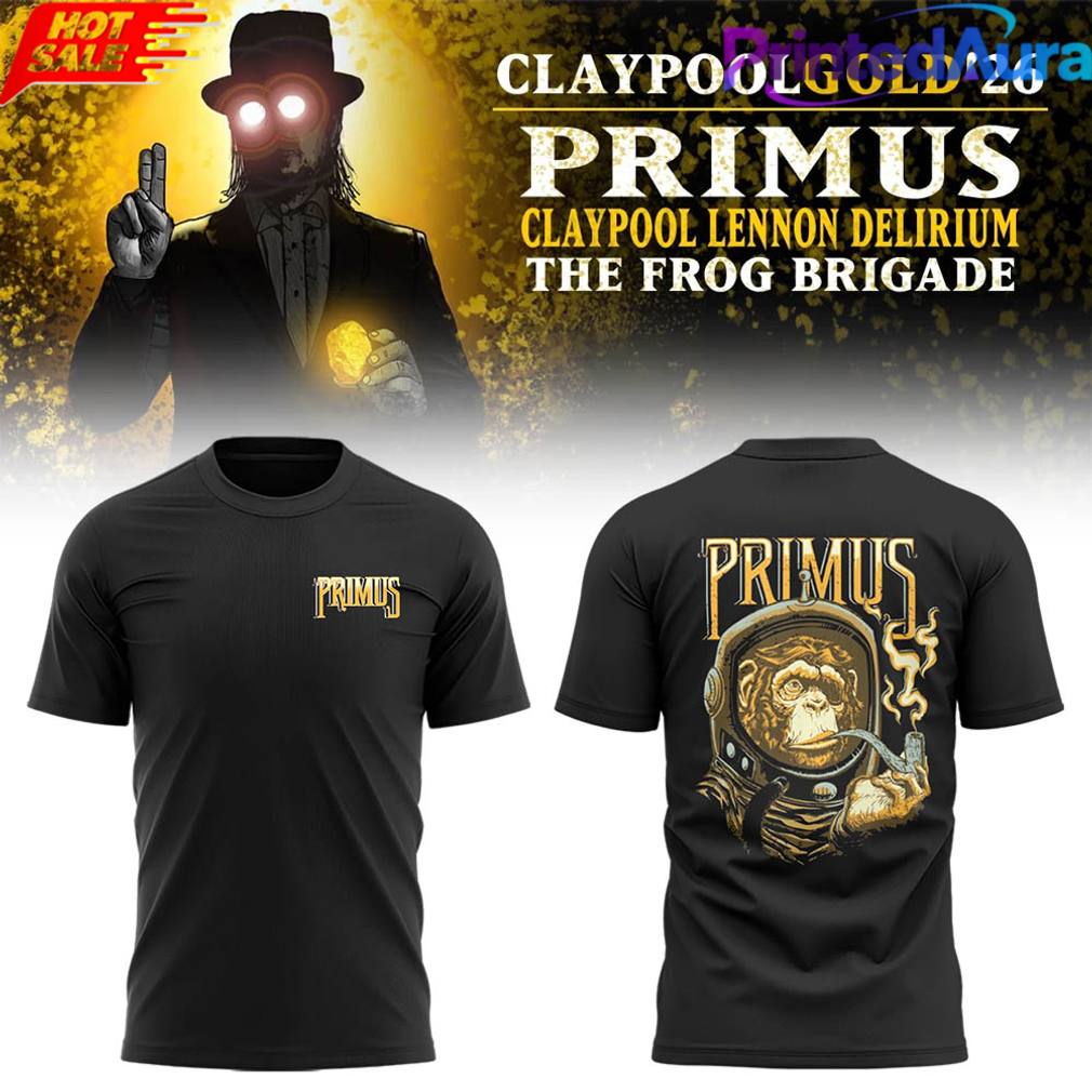 Primus Claypool Gold Tour 2026 Tee Unisex T-shirt, Sweatshirt, Hoodie, Long Sleeve Tee - T-Shirt, Sweatshirt, Hoodie