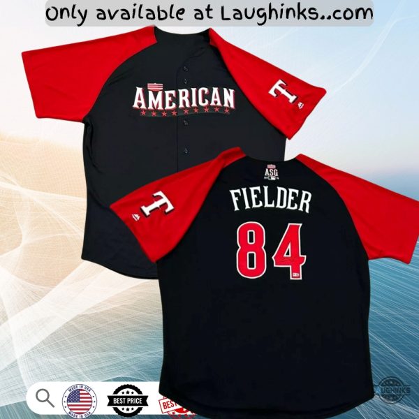 Prince Fielder Rangers 2015 All Star Game Baseball Jersey Full Printed baseball jersey product view 1