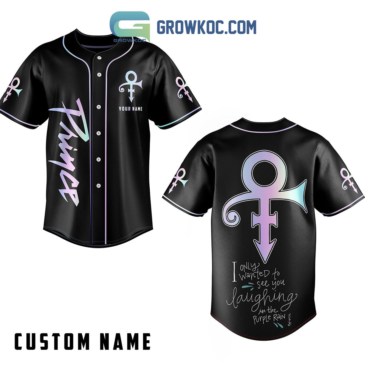 Prince See You Laughing In The Purple Rain Personalized Baseball Jersey baseball jersey product view 1