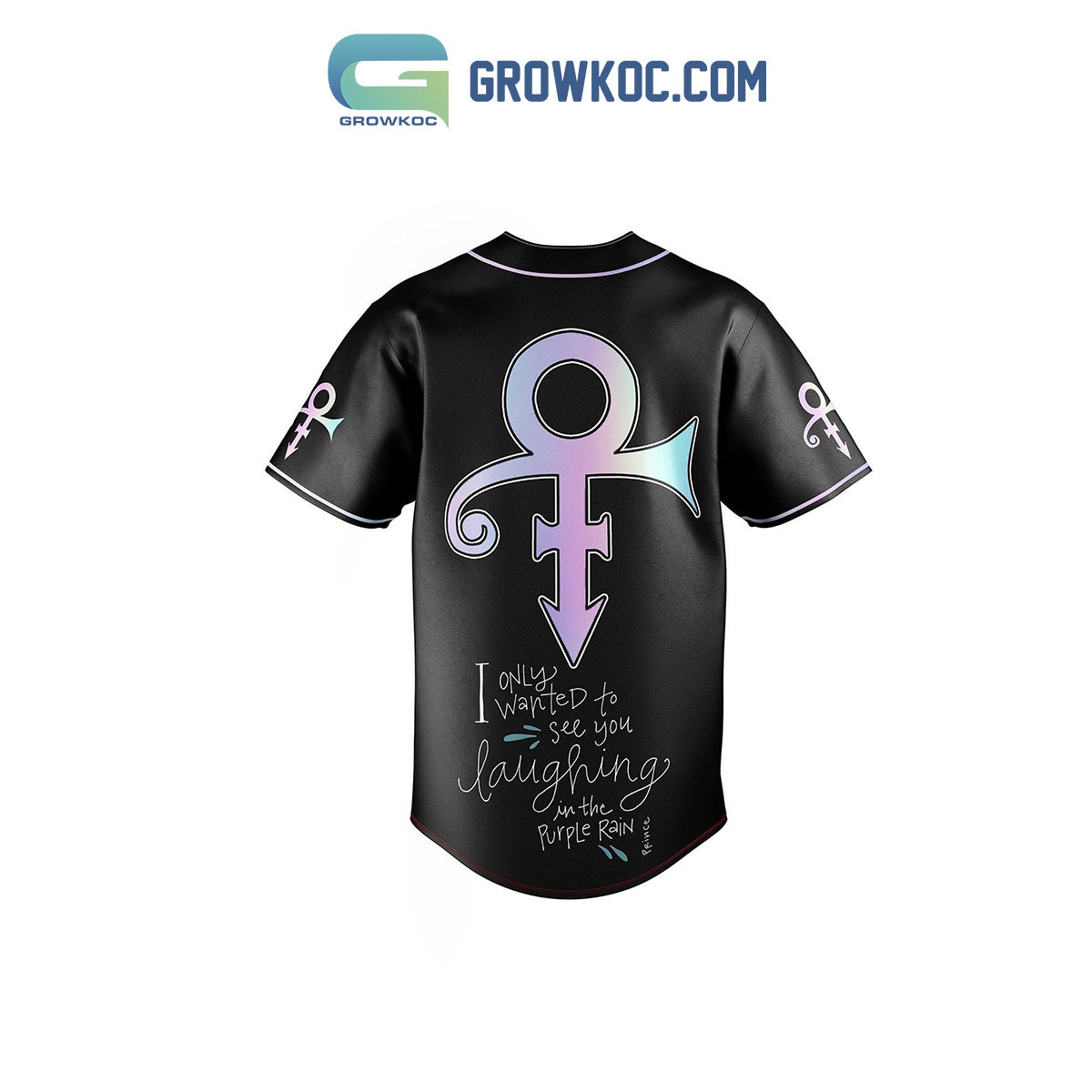 Prince See You Laughing In The Purple Rain Personalized Baseball Jersey baseball jersey product view 3