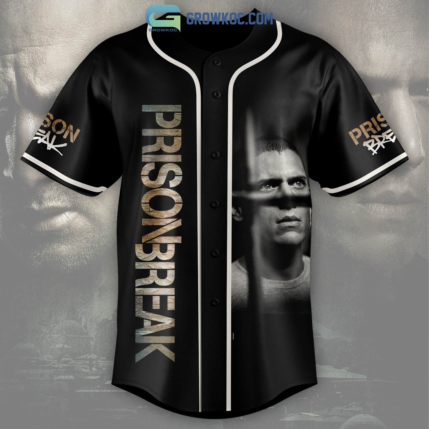 Prison Break Trust No One In Prison Baseball Jersey baseball jersey product view 2