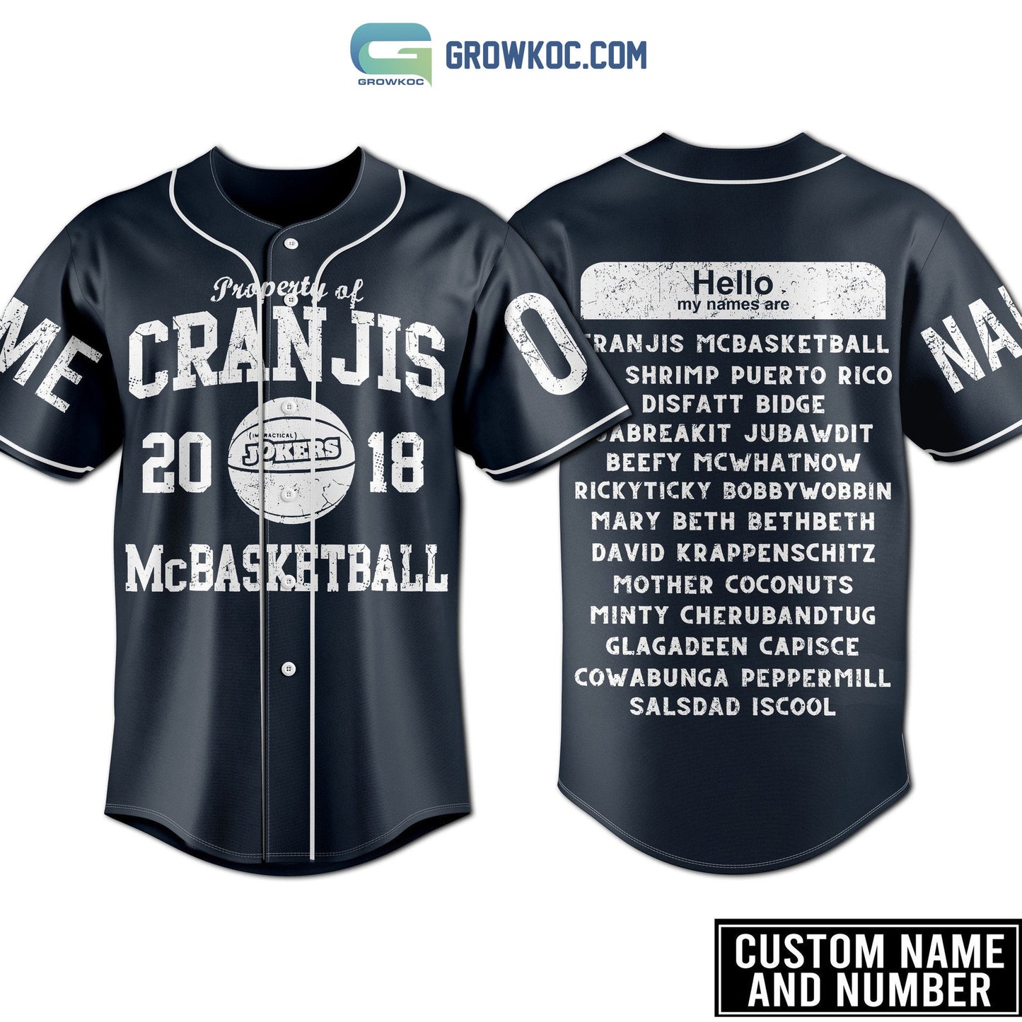 Property Of Cranjis 2023 McBasketball Personalized Baseball Jersey baseball jersey product view 1