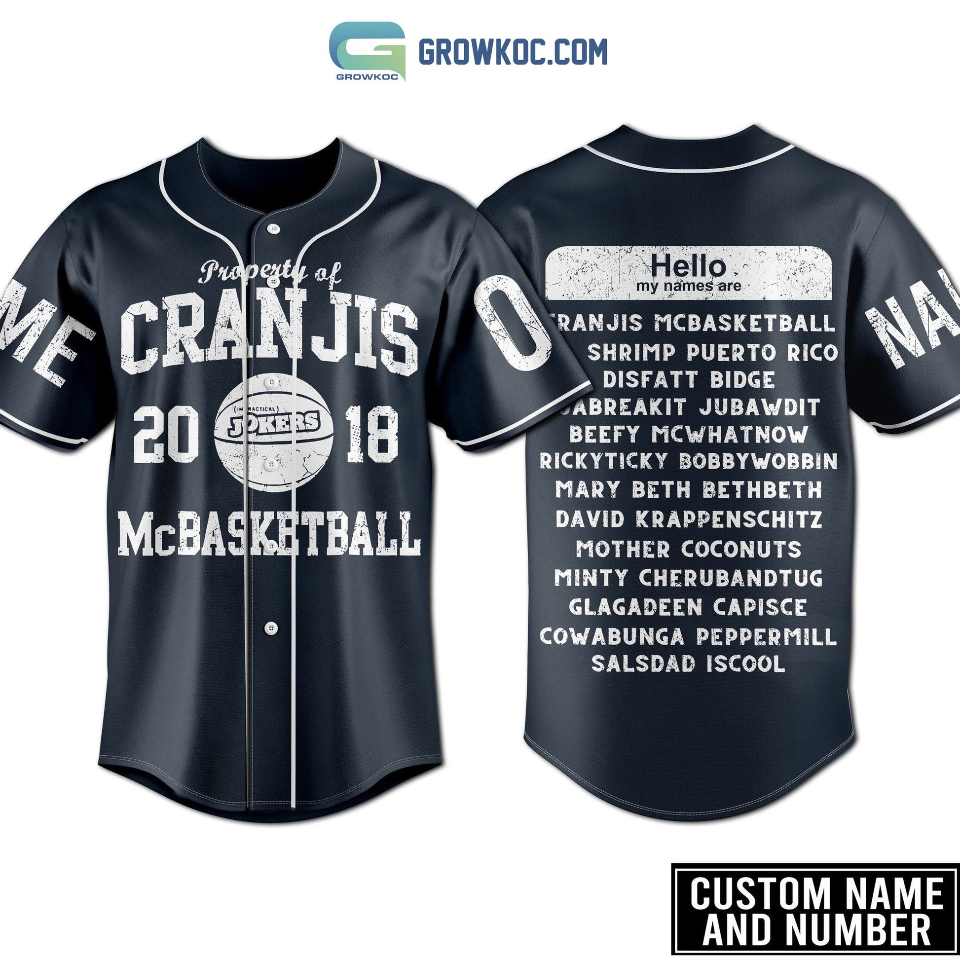 Property Of Cranjis 2023 McBasketball Personalized Baseball Jersey baseball jersey product view 1