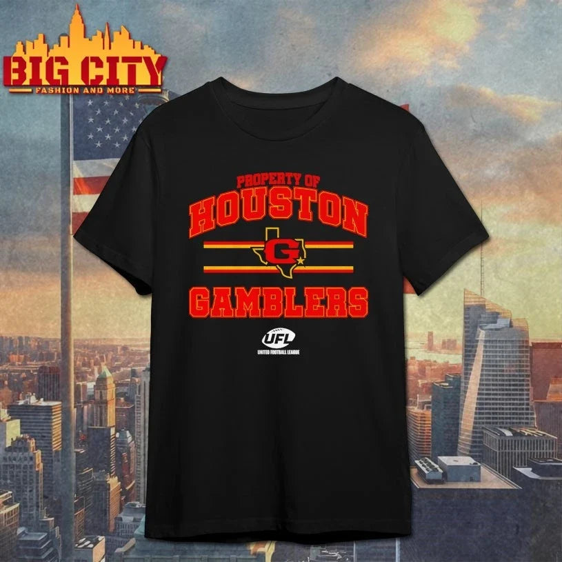 Property of Houston Gamblers shirt Unisex T-shirt, Sweatshirt, Hoodie, Long Sleeve Tee - T-Shirt, Sweatshirt, Hoodie