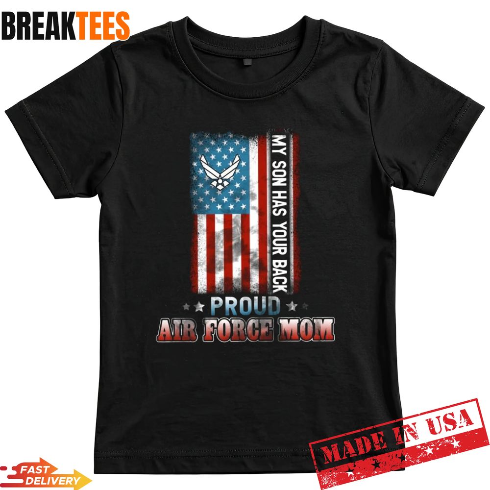 Proud US Air Force Mom USAF Military Family T-Shirt Unisex T-shirt, Sweatshirt, Hoodie, Long Sleeve Tee - T-Shirt, Sweatshirt, Hoodie