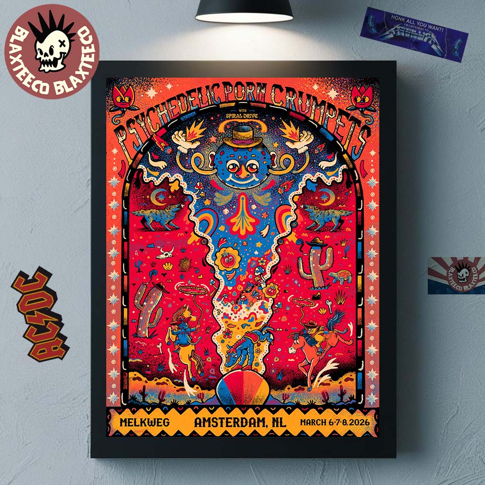 Psychedelic Porn Crumpets Amsterdam Netherlands 2026 Gig Poster At Melkweg On March 6 7 8 2026 Poster Canvas - T-Shirt, Sweatshirt, Hoodie