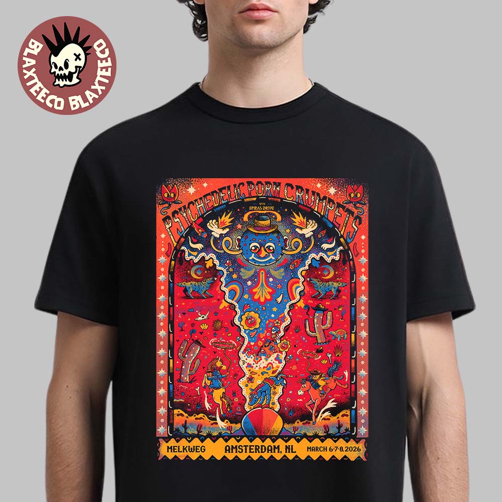 Psychedelic Porn Crumpets Amsterdam Netherlands 2026 Gig Poster At Melkweg On March 6 7 8 2026 T-Shirt - T-Shirt, Sweatshirt, Hoodie