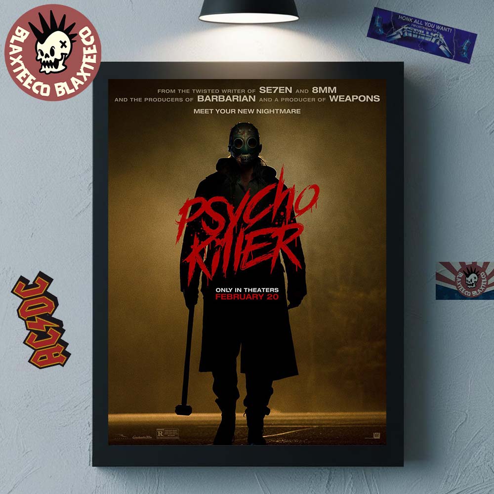 Psycho Killer New Poster Serial Killer Horror Film Only In Theaters February 20 2026 Home Decor Poster Canvas - T-Shirt, Sweatshirt, Hoodie