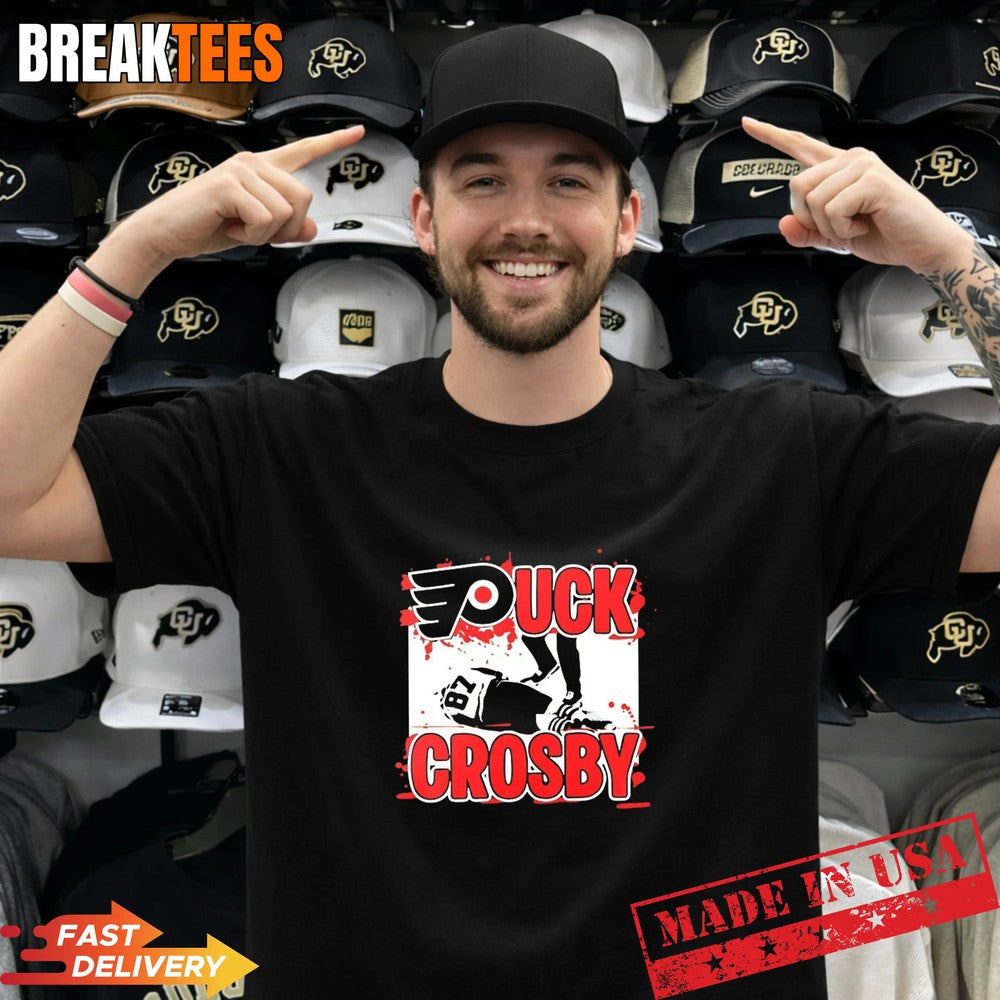 Puck Crosby Philadelphia Flyers Hockey 2026 T-Shirt Unisex T-shirt, Sweatshirt, Hoodie, Long Sleeve Tee - T-Shirt, Sweatshirt, Hoodie
