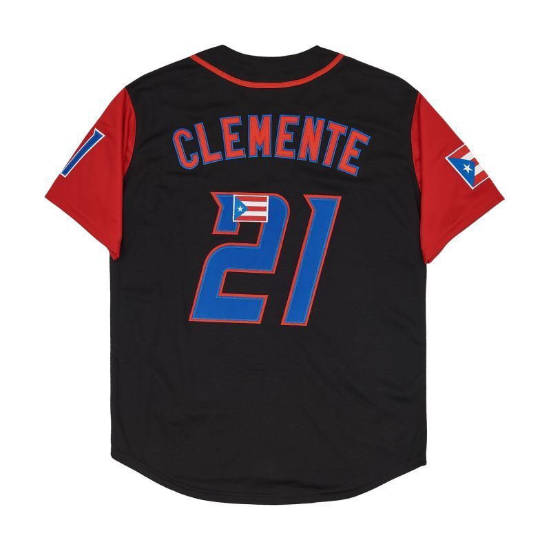 Puerto Rico #21 Roberto Clemente Style 10 College Football Jersey football jersey product view 1