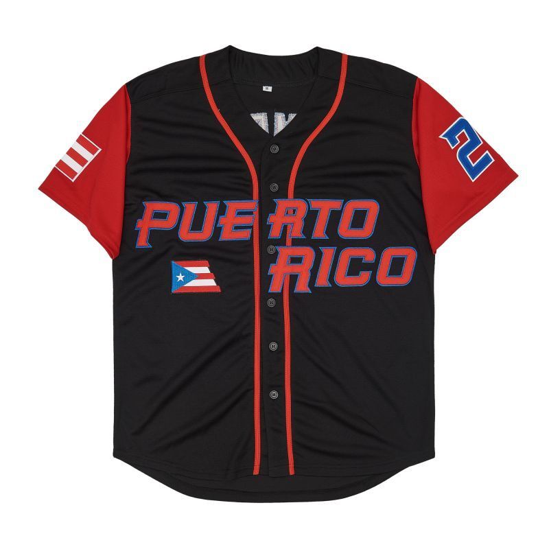 Puerto Rico #21 Roberto Clemente Style 11 College Football Jersey football jersey product view 1