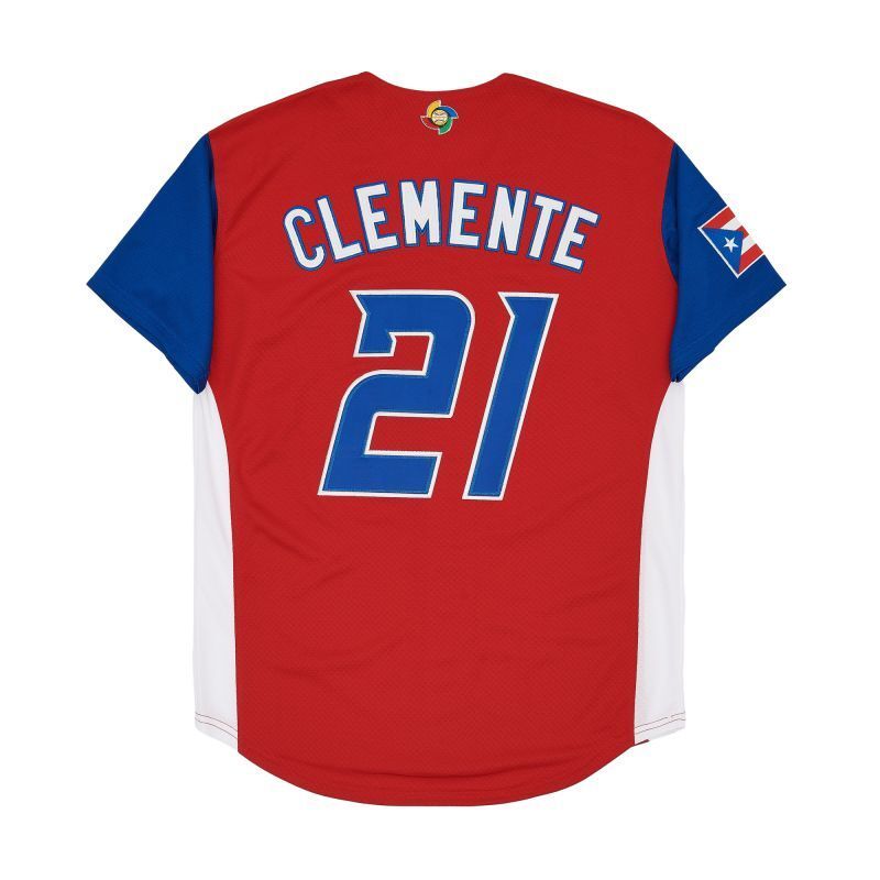 Puerto Rico #21 Roberto Clemente Style 7 College Football Jersey football jersey product view 1