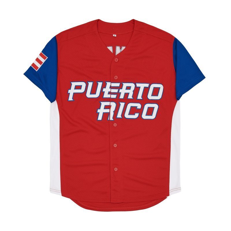 Puerto Rico #21 Roberto Clemente Style 8 College Football Jersey football jersey product view 1