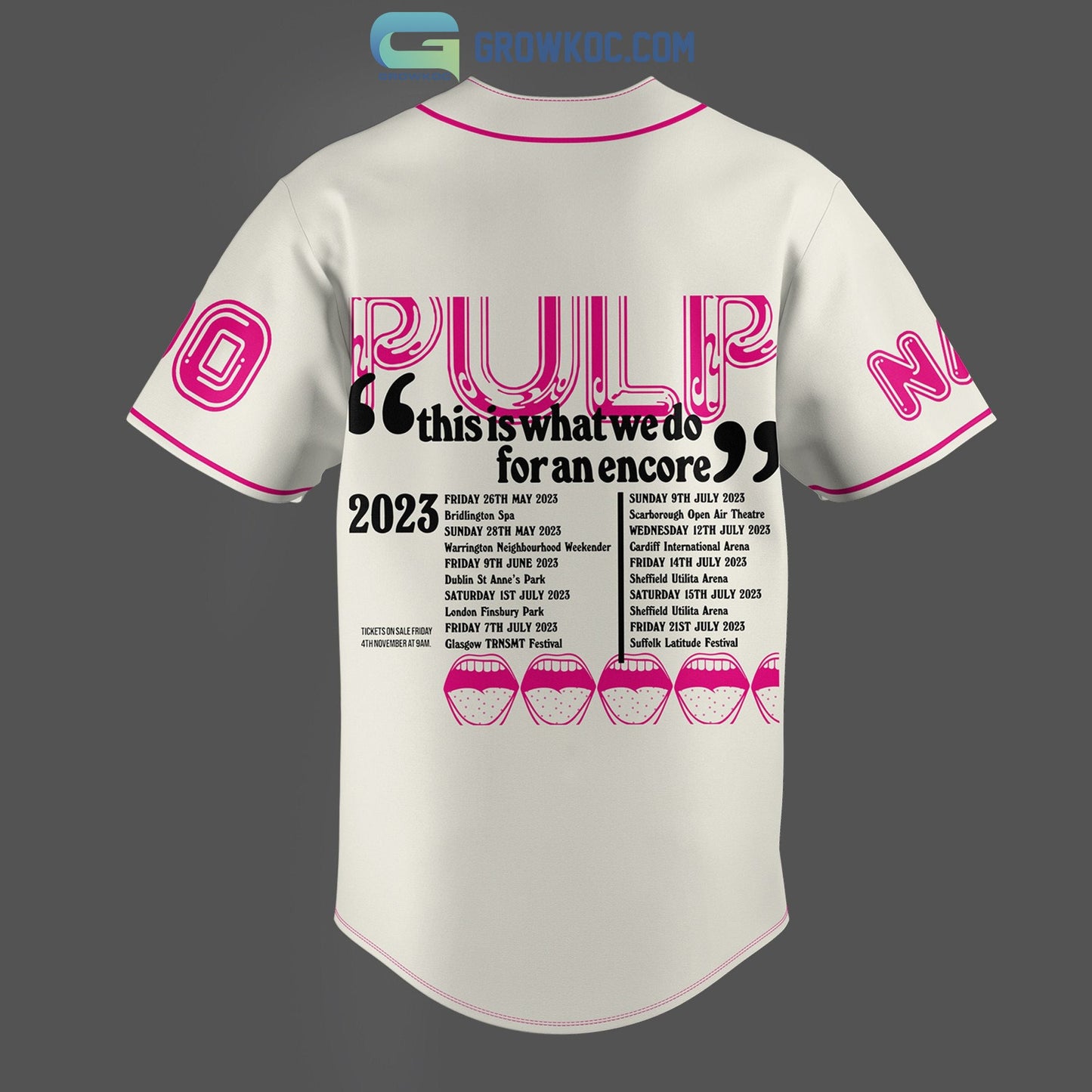Pulp Encore This Is What We Do For An Encore Personalized White Design Baseball Jersey baseball jersey product view 2