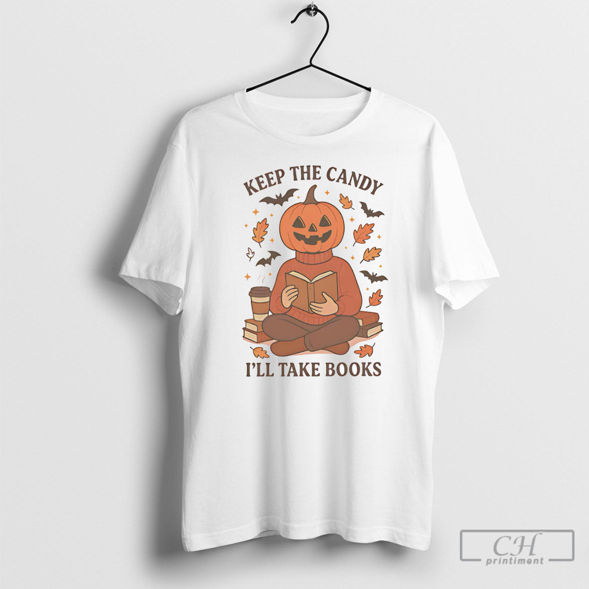 Pumpkin Keep The Candy Ill Take Books Unisex T-shirt, Sweatshirt, Hoodie, Long Sleeve Tee - T-Shirt, Sweatshirt, Hoodie