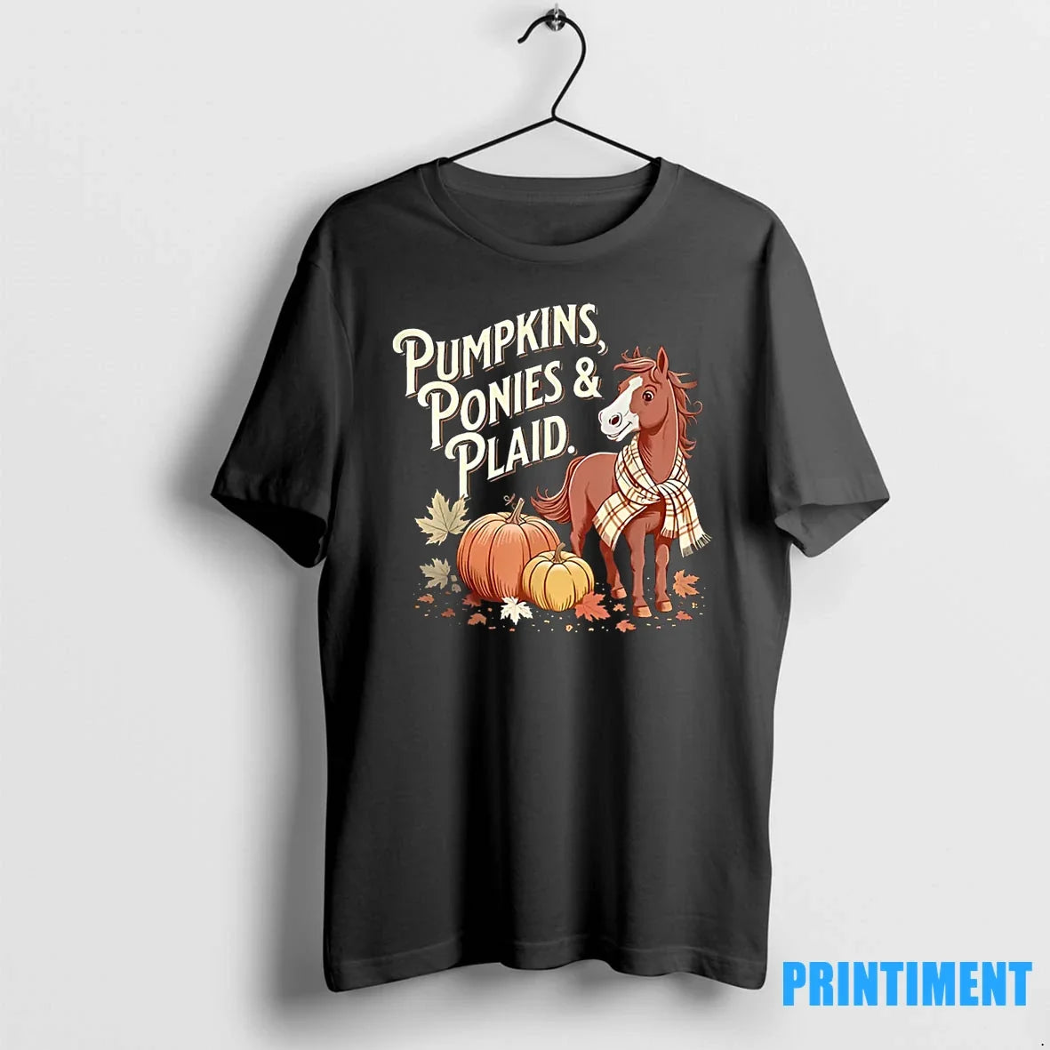 Pumpkins Ponies Plaid Tshirts Sweater Unisex T-shirt, Sweatshirt, Hoodie, Long Sleeve Tee - T-Shirt, Sweatshirt, Hoodie