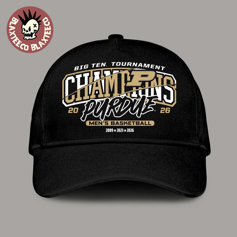 Purdue Boilermakers 2026 Big Ten Mens Basketball Tournament Champions Banner Cap Hat Snapback - T-Shirt, Sweatshirt, Hoodie