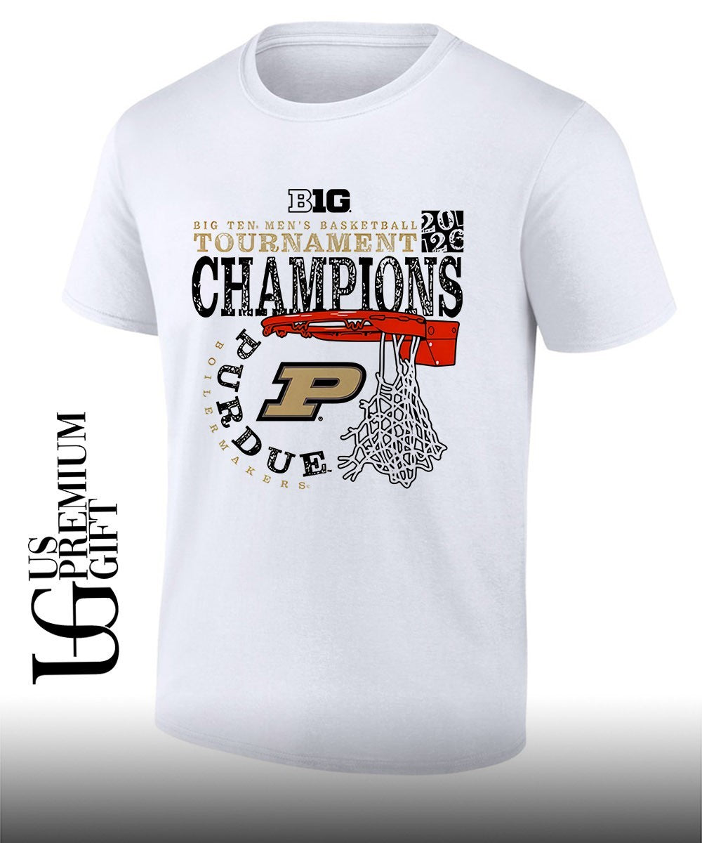 Purdue Boilermakers 2026 Big Ten Mens Basketball Tournament Champions cut nets shirt Unisex T-shirt, Sweatshirt, Hoodie, Long Sleeve Tee - T-Shirt, Sweatshirt, Hoodie