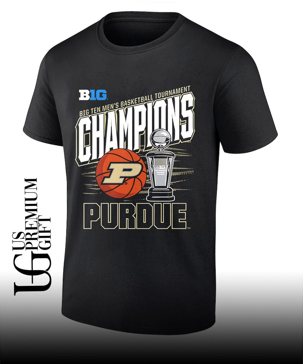 Purdue Boilermakers 2026 Big Ten Mens Basketball Tournament Champions trophy shirt Unisex T-shirt, Sweatshirt, Hoodie, Long Sleeve Tee - T-Shirt, Sweatshirt, Hoodie