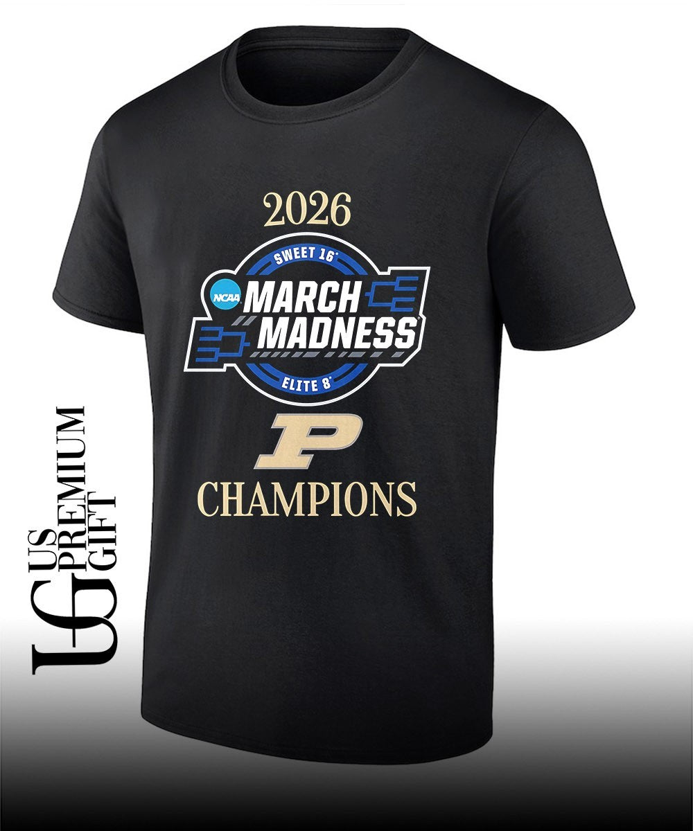 Purdue Boilermakers 2026 NCAA March Madness Sweet 16 Elite 8 Champions shirt Unisex T-shirt, Sweatshirt, Hoodie, Long Sleeve Tee - T-Shirt, Sweatshirt, Hoodie