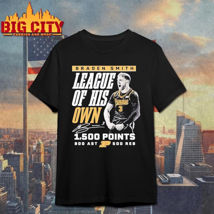 Purdue Boilermakers Braden Smith League of his own 1500 points Shirt Unisex T-shirt, Sweatshirt, Hoodie, Long Sleeve Tee - T-Shirt, Sweatshirt, Hoodie