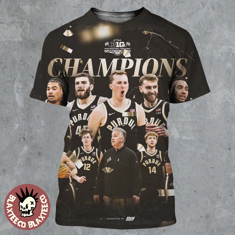 Purdue Boilermakers Mens Basketball 2026 Big Ten Tournament Champions All Over Print Shirt - T-Shirt, Sweatshirt, Hoodie