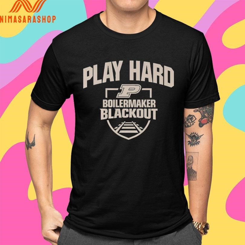 Purdue Boilermakers Men's Basketball Blackout Play - Adult & Kids T-Shirts, Sweatshirts & Hoodies apparel design preview 4