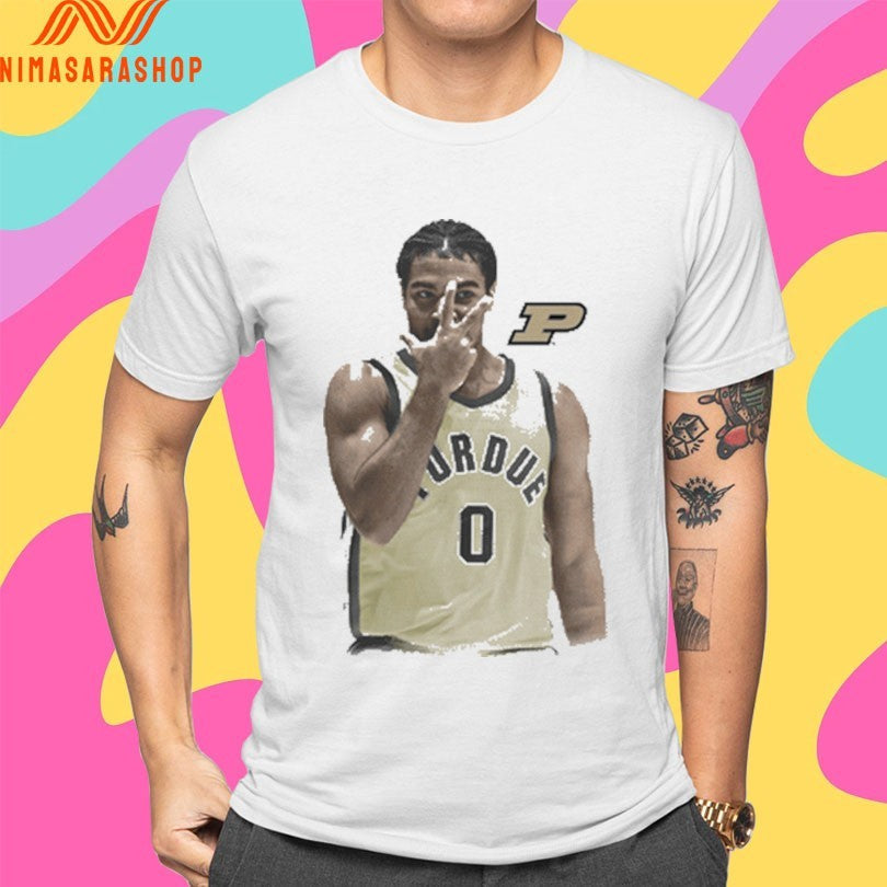 Purdue Boilermakers Men's Basketball CJ Cox Portrait - Adult & Kids T-Shirts, Sweatshirts & Hoodies apparel design preview 4