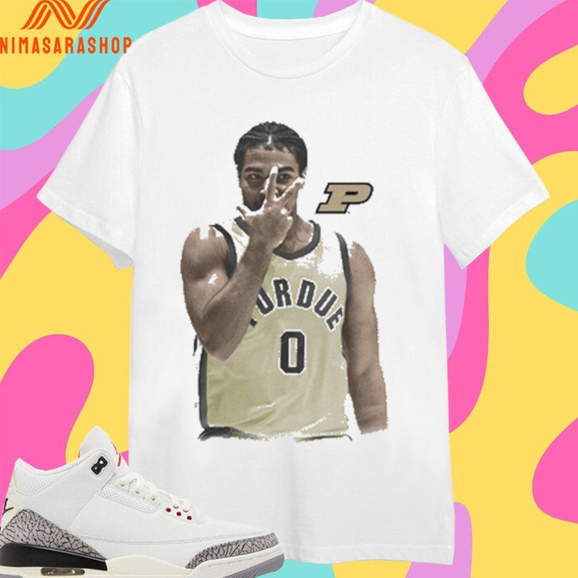 Purdue Boilermakers Men's Basketball CJ Cox Portrait - Adult & Kids T-Shirts, Sweatshirts & Hoodies apparel design preview 1