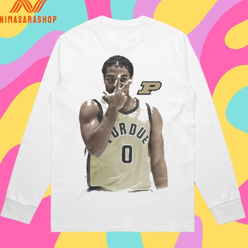 Purdue Boilermakers Men's Basketball CJ Cox Portrait - Adult & Kids T-Shirts, Sweatshirts & Hoodies apparel design preview 3