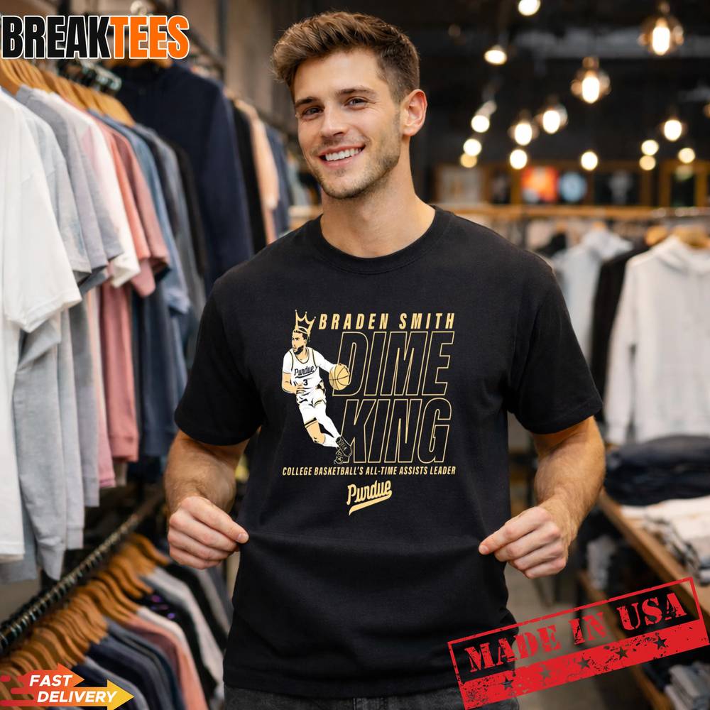 Purdue Braden Smith Dime King College Basketballs All-Time Assists Record Shirt Unisex T-shirt, Sweatshirt, Hoodie, Long Sleeve Tee - T-Shirt, Sweatshirt, Hoodie