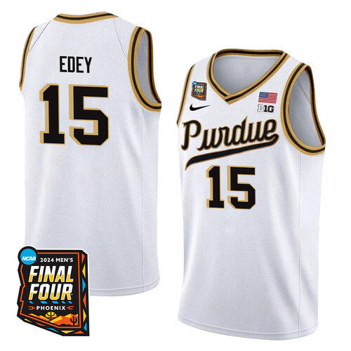 Purdue Boilermakers #15 Zach Edey 2024 Final Four Patch College Football Jersey football jersey product view 1